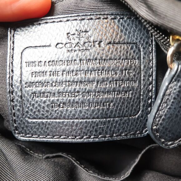 Coach Leather Crossbody Messenger Shoulder Bag Brown & Black Signature C Pattern - Picture 6 of 13